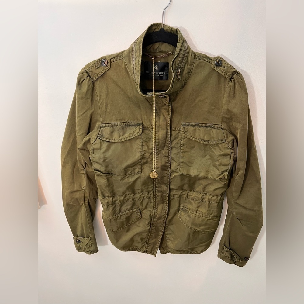 Scotch And Soda: Maison Scotch Women’s Field- Bomber Jacket Army-Green Size:US 2